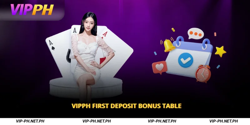 VIPPH First Deposit Bonus Table